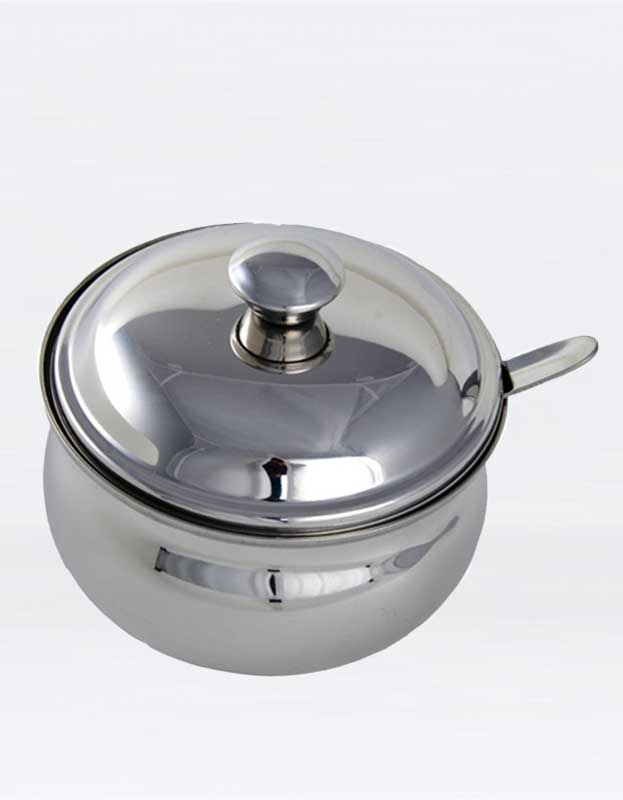 Ghee Pot (known as Ghilodi), Stainless Steel, with lid and spoon – Epic ...
