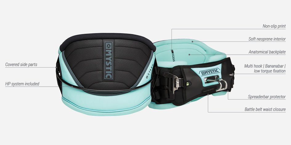 harnais windsurf mystic star waist harness néoprène anatomique fit
